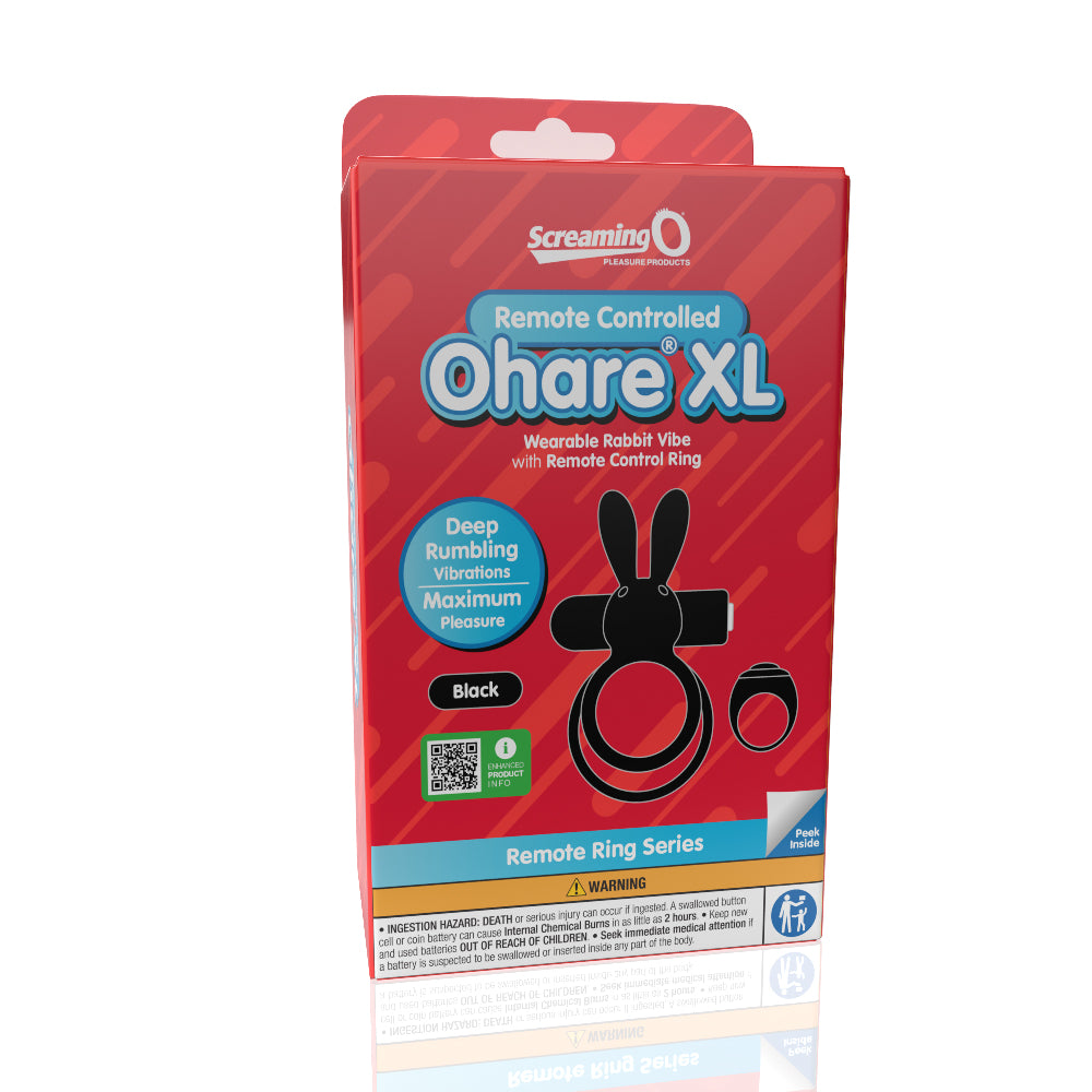 Screaming O Remote Controlled Ohare XL Vibrating Ring - Black | 817483017193 | Available at EroticWarehouse.com