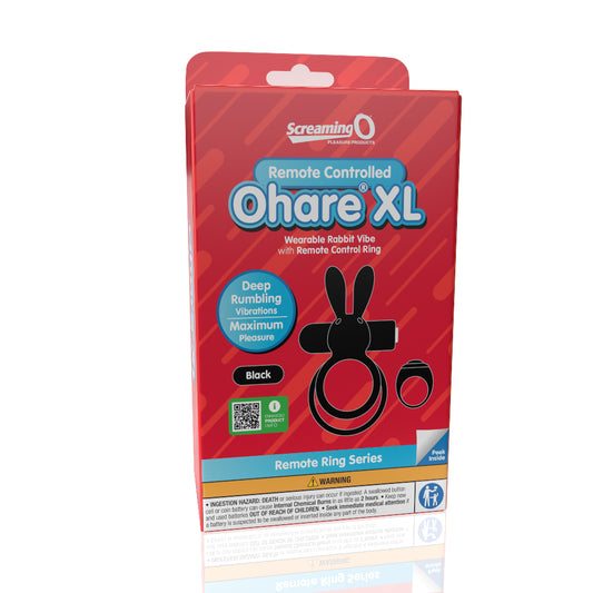 Screaming O Remote Controlled Ohare XL Vibrating Ring - Black | 817483017193 | Available at EroticWarehouse.com