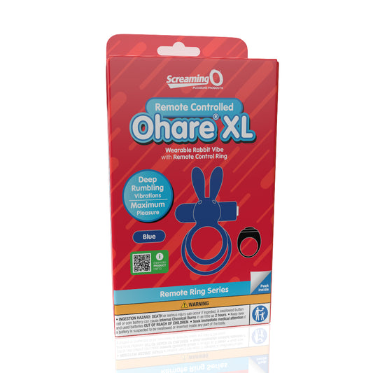 Screaming O Remote Controlled Ohare XL Vibrating Ring - Blue | 817483017209 | Available at EroticWarehouse.com