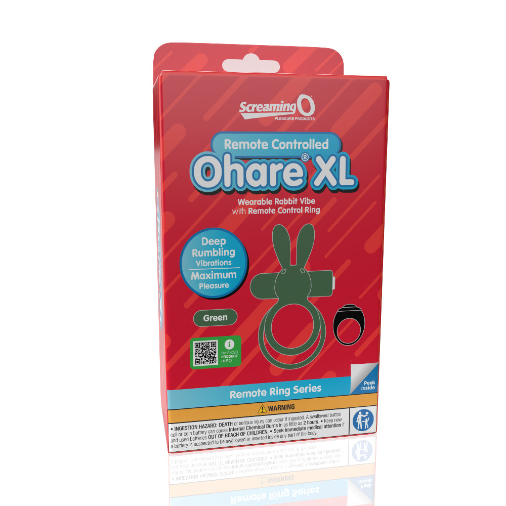 Screaming O Remote Controlled Ohare XL Vibrating Ring - Green | 817483017216 | Available at EroticWarehouse.com