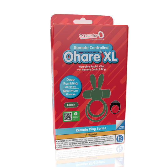 Screaming O Remote Controlled Ohare XL Vibrating Ring - Green | 817483017216 | Available at EroticWarehouse.com