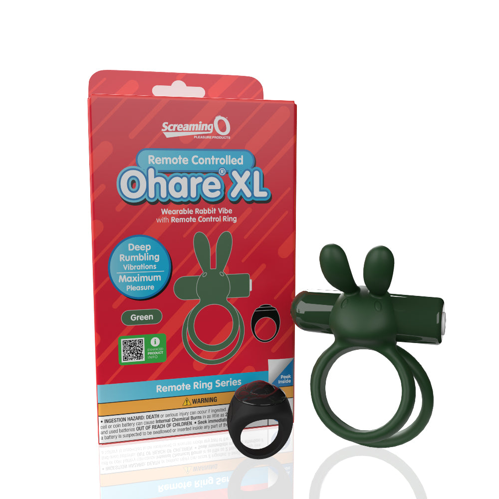 Screaming O Remote Controlled Ohare XL Vibrating Ring - Green | 817483017216 | Available at EroticWarehouse.com