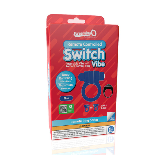 Screaming O Remote Controlled Switch Vibrating Ring - Blue | 817483017230 | Available at EroticWarehouse.com