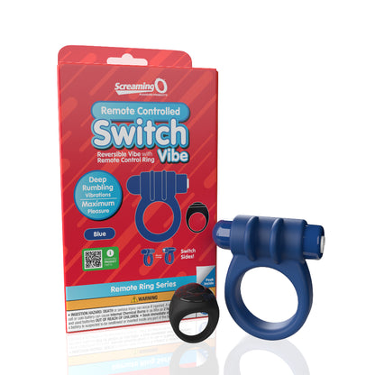Screaming O Remote Controlled Switch Vibrating Ring - Blue | 817483017230 | Available at EroticWarehouse.com