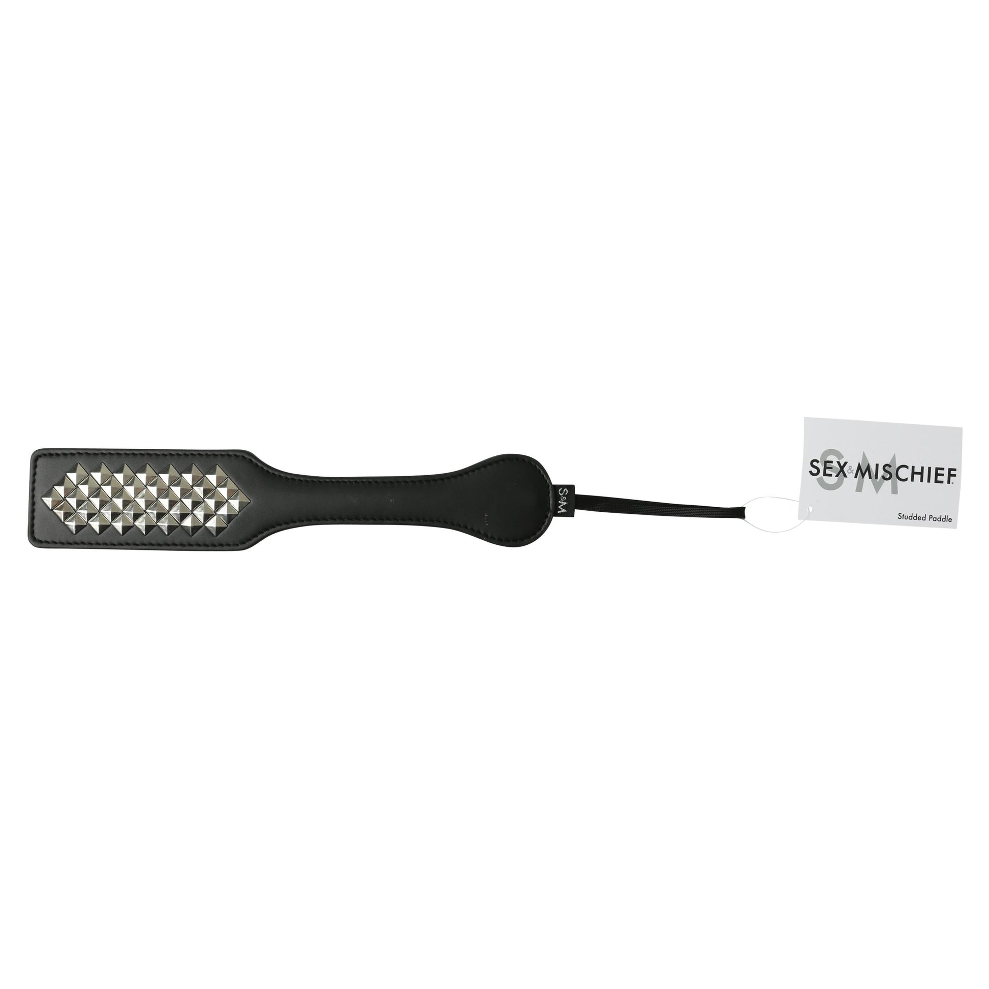 Sex and Mischief Studded Paddle - Black | 646709099046 | Available at EroticWarehouse.com