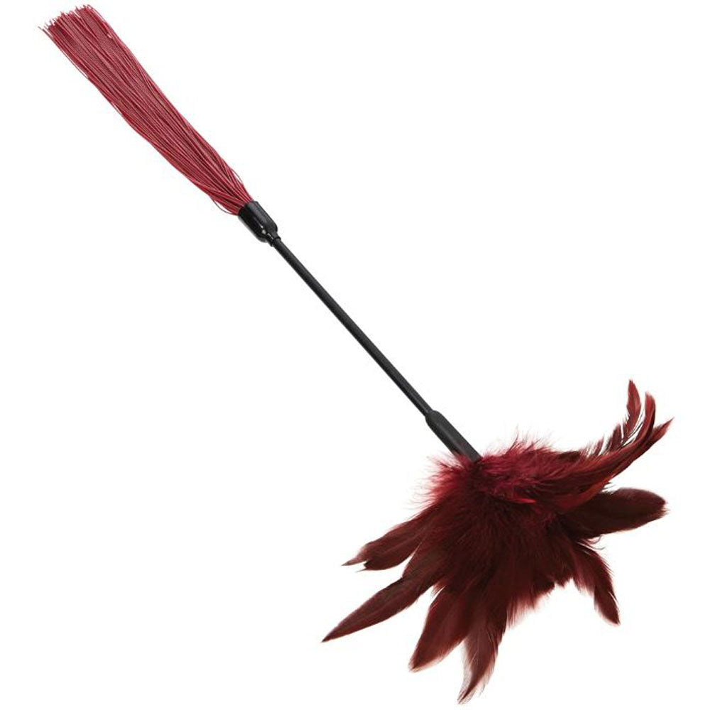 Sex and Mischief Enchanted Feather Tickler - Burgundy | 646709099336 | Available at EroticWarehouse.com