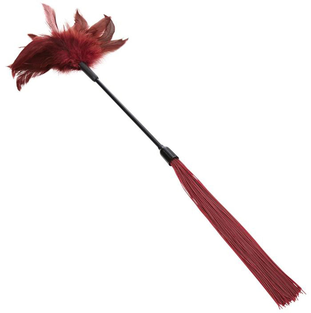 Sex and Mischief Enchanted Feather Tickler - Burgundy | 646709099336 | Available at EroticWarehouse.com