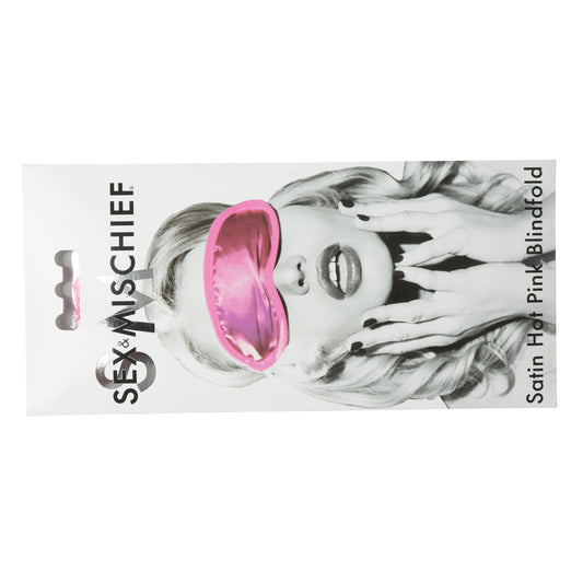 Sex and Mischief Satin Blindfold - Hot Pink | 646709100049 | Available at EroticWarehouse.com