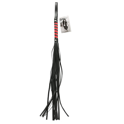 Sex and Mischief Stripe Flogger - Red and Black | 646709100452 | Available at EroticWarehouse.com
