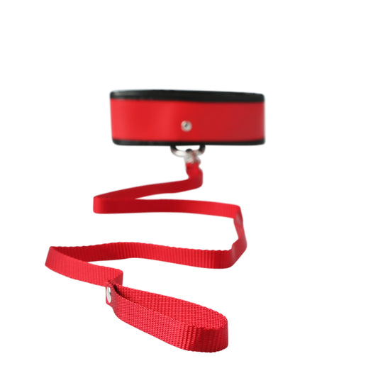 Sex and Mischief Leash and Collar - Red | 646709100490 | Available at EroticWarehouse.com