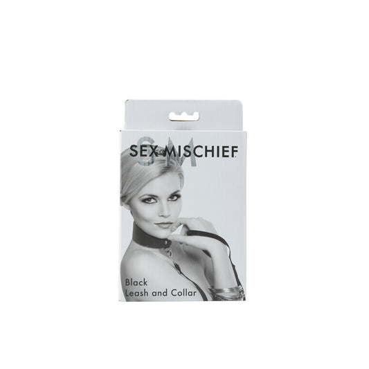 Sex and Mischief Leash and Collar - Black | 646709100506 | Available at EroticWarehouse.com
