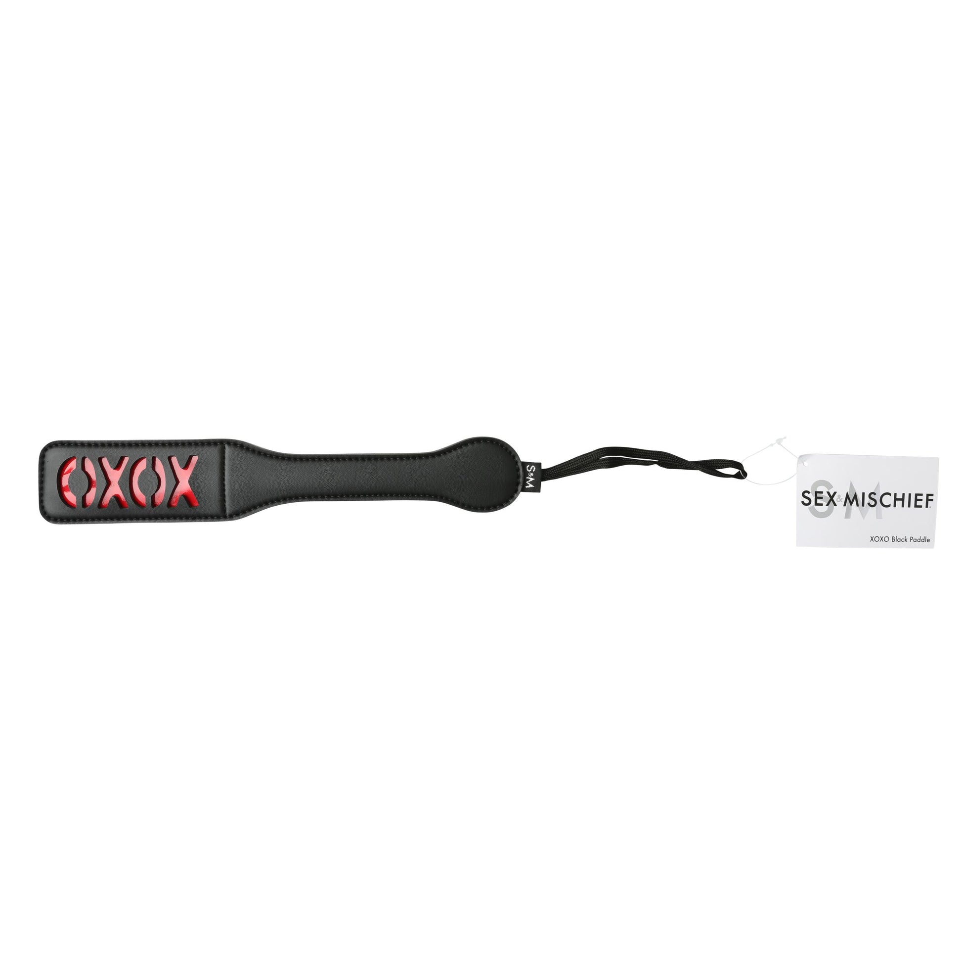 Sex and Mischief Xoxo Paddle - Black | 646709100636 | Available at EroticWarehouse.com