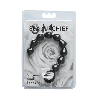 Sex and Mischief Silicone Anal Beads - Black | 646709100742 | Available at EroticWarehouse.com