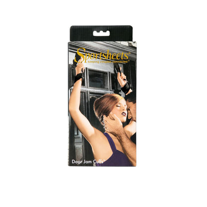 Door Jam Cuffs - Black | 646709324018 | Available at EroticWarehouse.com