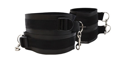 Thigh and Wrist Cuff Set - Black | 646709420024 | Available at EroticWarehouse.com