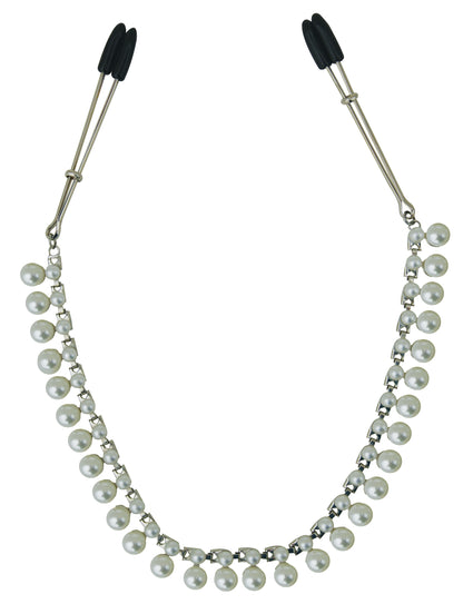 Sincerely Pearl Chain Nipple Clips | 646709520335 | Available at EroticWarehouse.com