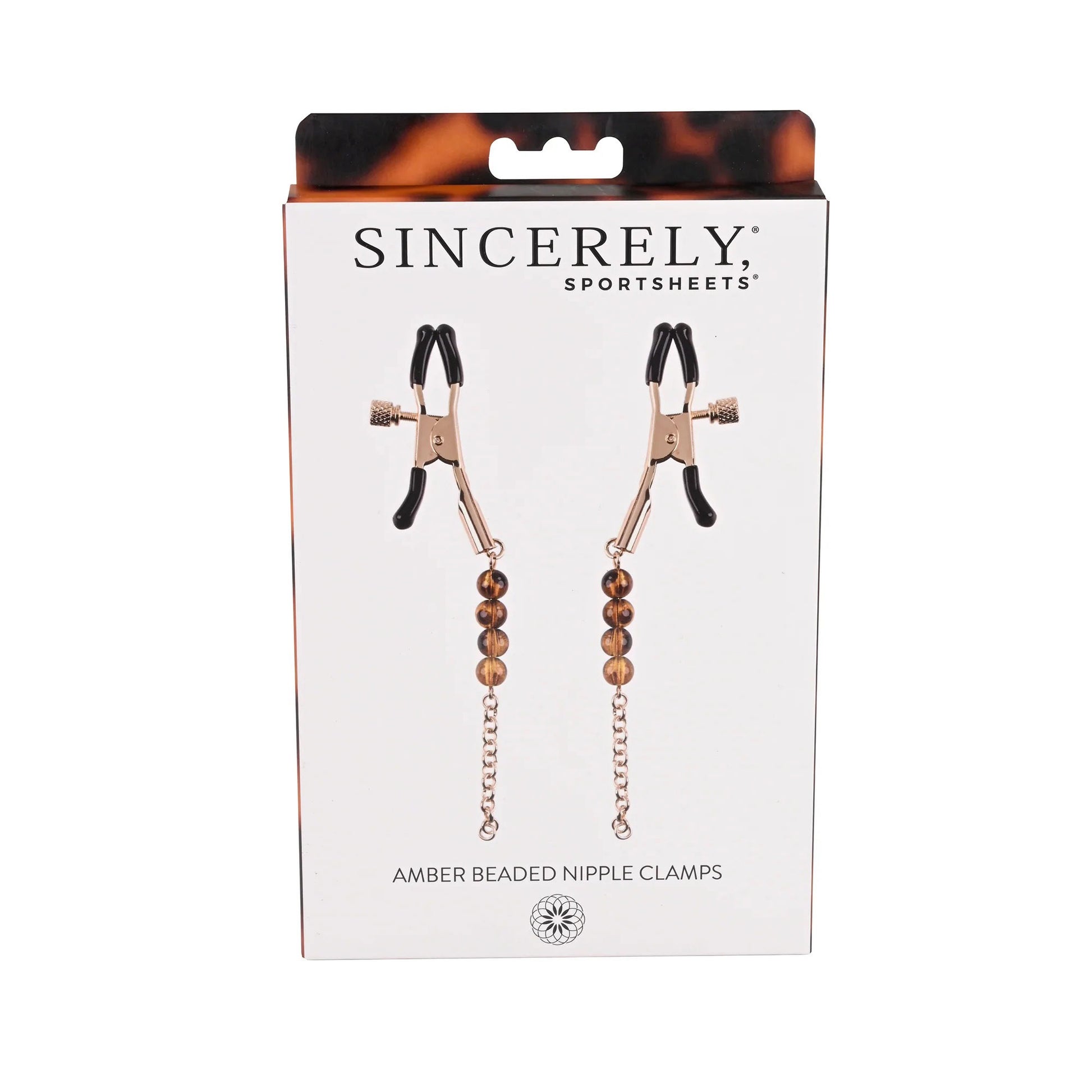 Sincerely Amber Beaded Nipple Clamp | 646709521059 | Available at EroticWarehouse.com