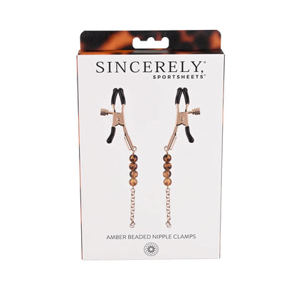 Sincerely Amber Beaded Nipple Clamp | 646709521059 | Available at EroticWarehouse.com