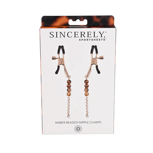 Sincerely Amber Beaded Nipple Clamp | 646709521059 | Available at EroticWarehouse.com