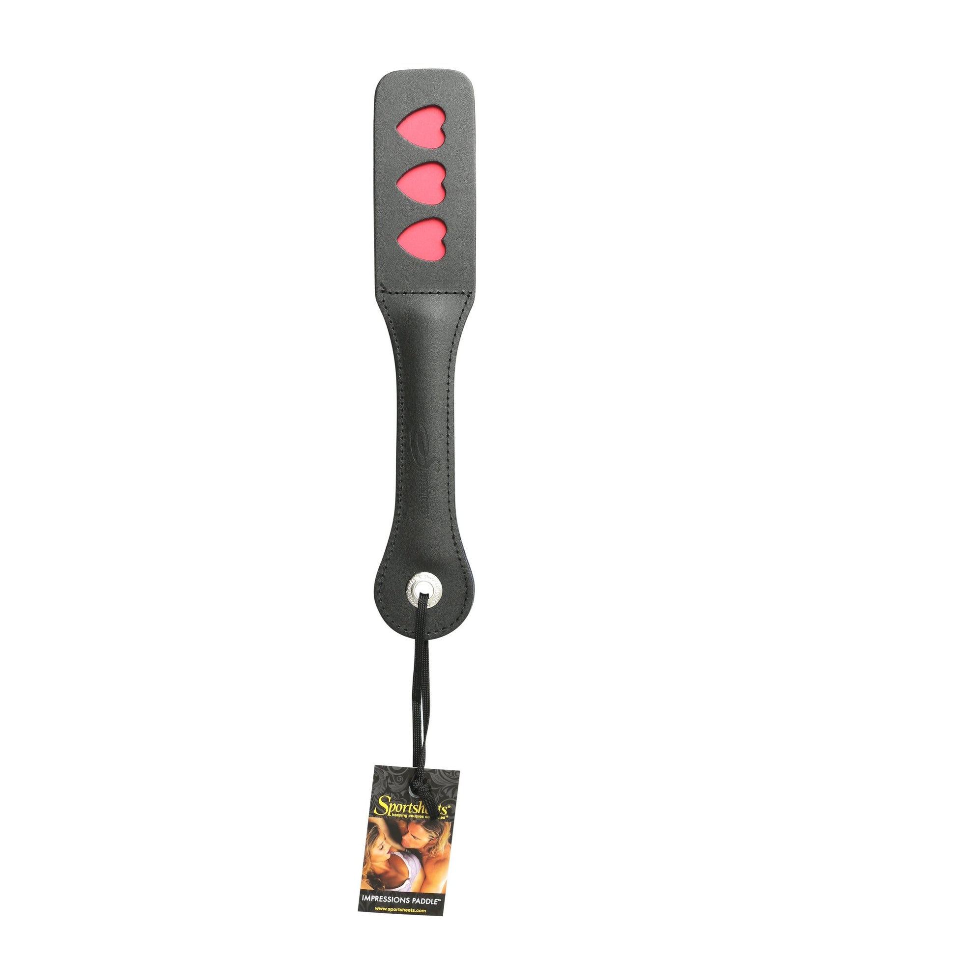 12 Inch Leather Impression Paddle - Heart | 646709902018 | Available at EroticWarehouse.com
