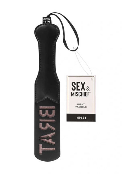 Brat Paddle - Black / Rose Gold | 646709921132 | Available at EroticWarehouse.com