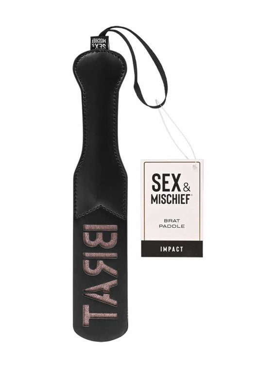Brat Paddle - Black / Rose Gold | 646709921132 | Available at EroticWarehouse.com