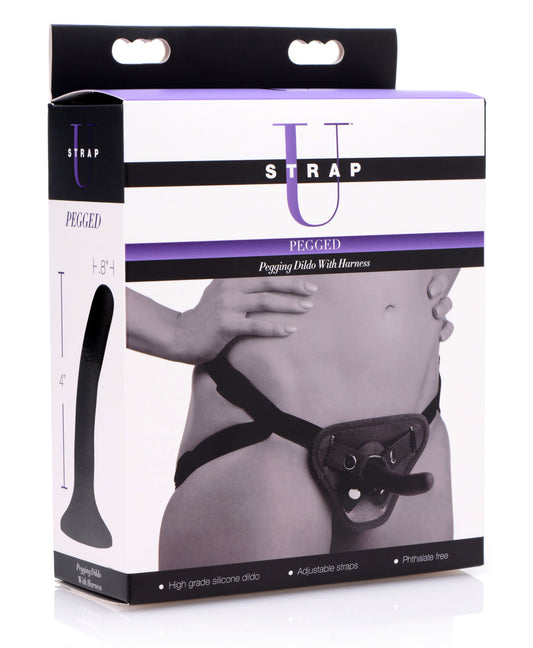 Pegged - Pegging Dildo With Harness - Black | 848518025685 | Available at EroticWarehouse.com