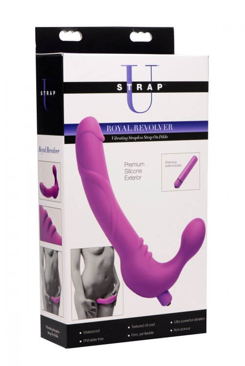 Royal Revolver Vibrating Strapless Strap- on Dildo - Purple | 848518028082 | Available at EroticWarehouse.com