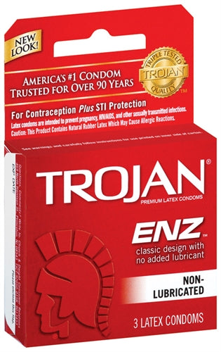 Trojan Enz Non-Lubricated Condoms - 3 Pack | 022600920502 | Available at EroticWarehouse.com