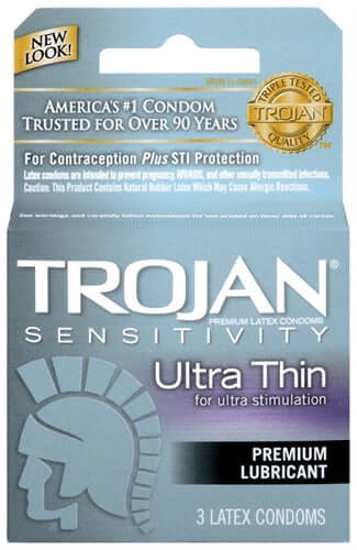 Trojan Sensitivity Ultra Thin Lubricated Condoms - 3 Pack | 022600926207 | Available at EroticWarehouse.com