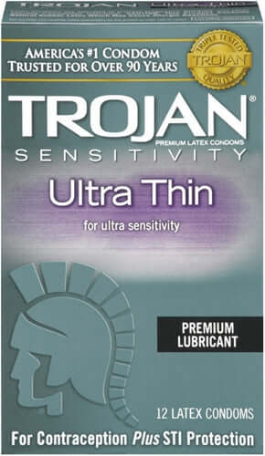 Trojan Sensitivity Ultra Thin Lubricated Condoms - 12 Pack | 022600926429 | Available at EroticWarehouse.com