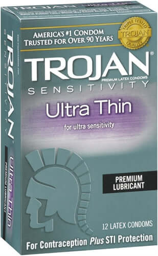 Trojan Sensitivity Ultra Thin Lubricated Condoms - 12 Pack | 022600926429 | Available at EroticWarehouse.com