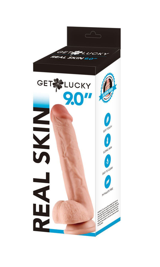 Get Lucky 9 Inch Real Skin Dildo | 812024032468 | Available at EroticWarehouse.com
