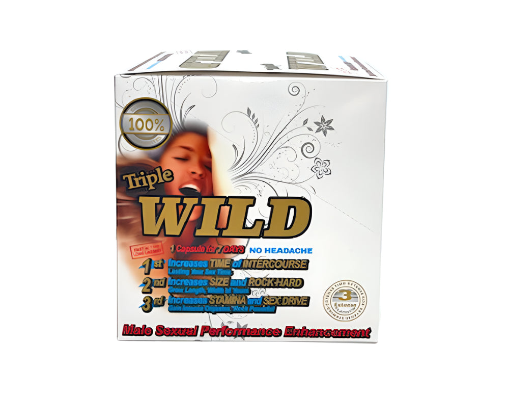 Triple Wild Platinum Male Sexual Enhancement 24 Pack by Tracy Sales 673324966996 available at EroticWarehouse.com