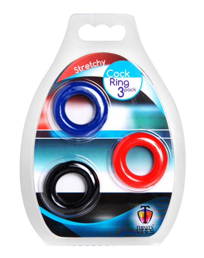 Stretchy Cock Ring 3 Pack | 848518016898 | Available at EroticWarehouse.com