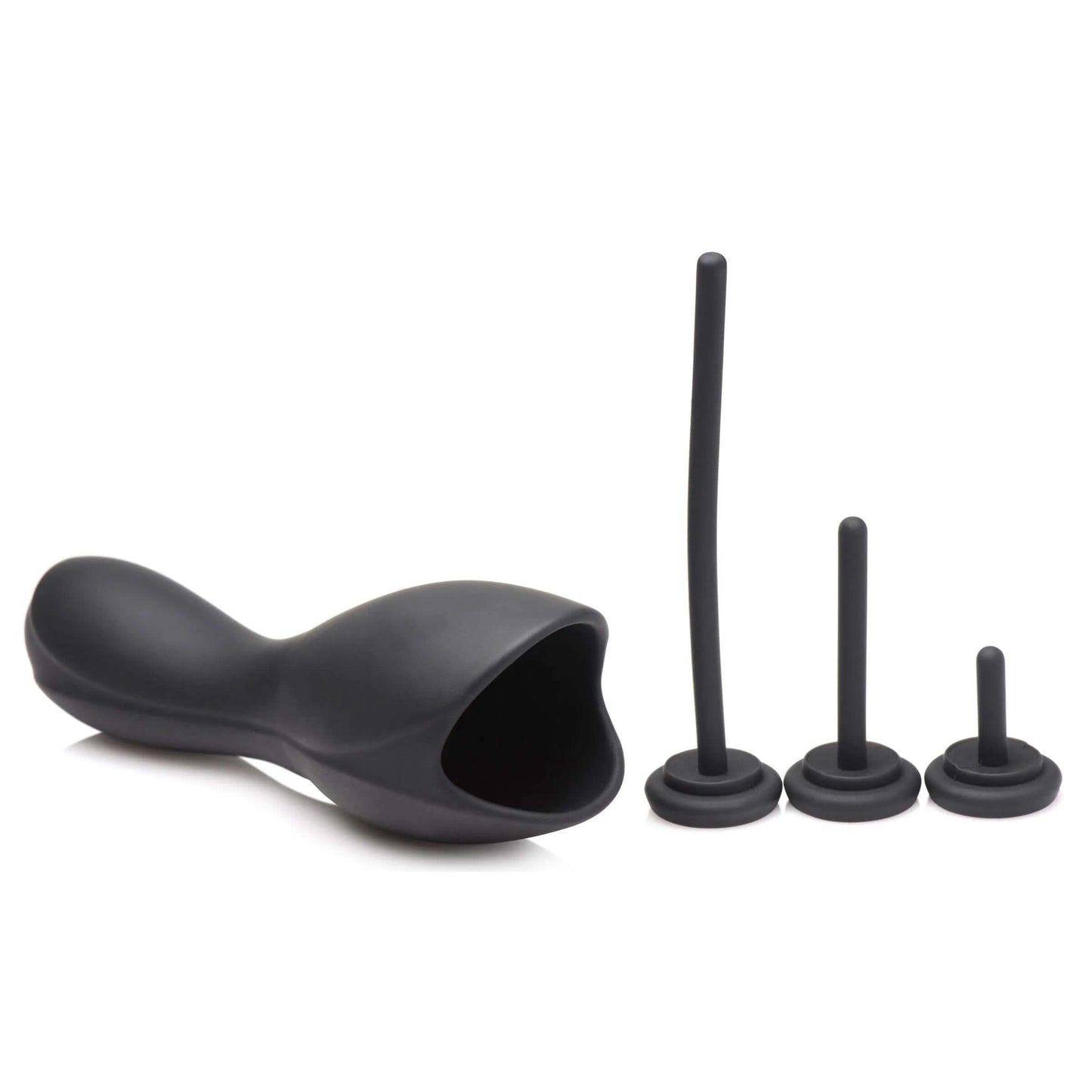 10x Vibrating Penis Head Teaser With Urethral Sounds - Black | 848518046130 | Available at EroticWarehouse.com