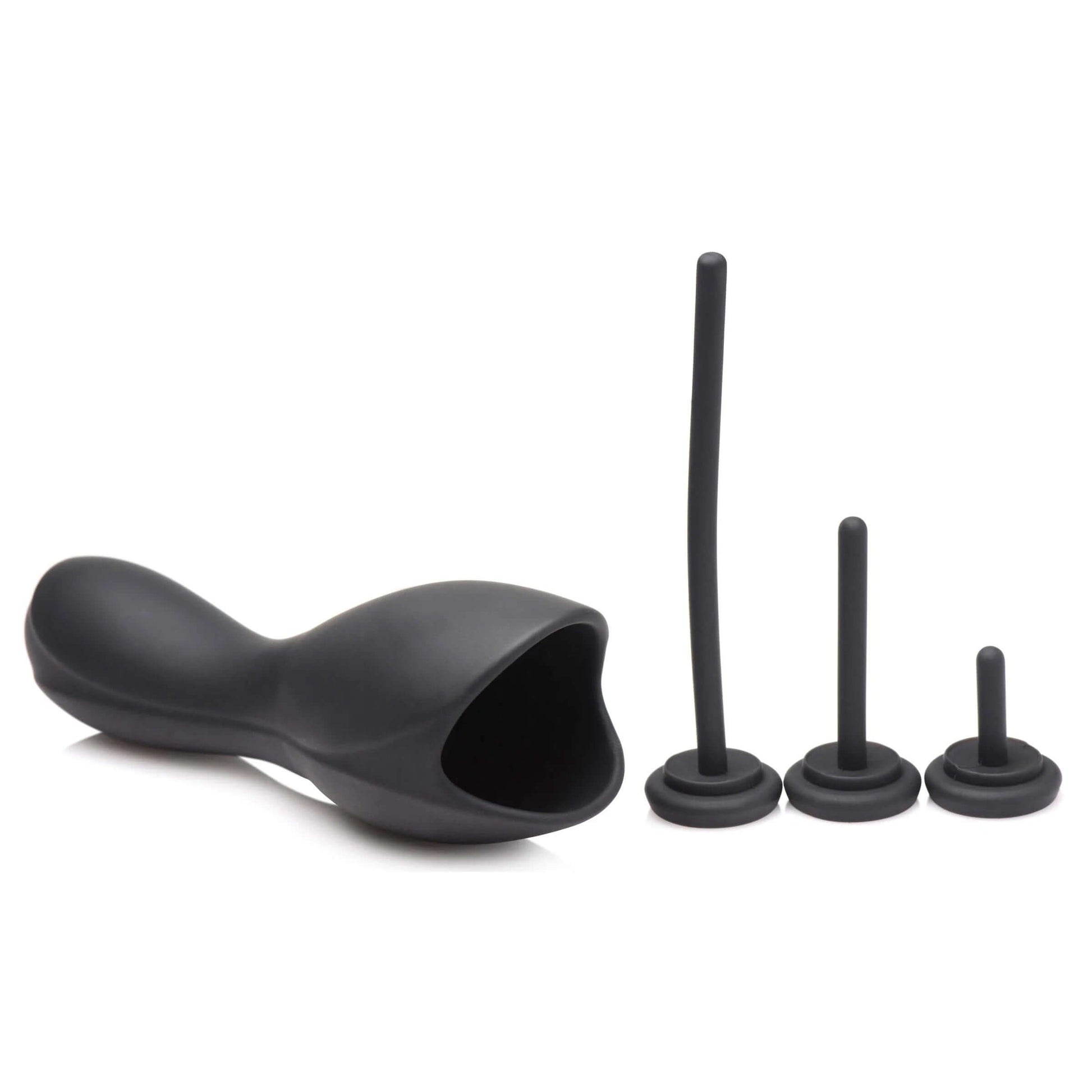 10x Vibrating Penis Head Teaser With Urethral Sounds - Black | 848518046130 | Available at EroticWarehouse.com