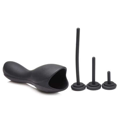 10x Vibrating Penis Head Teaser With Urethral Sounds - Black | 848518046130 | Available at EroticWarehouse.com
