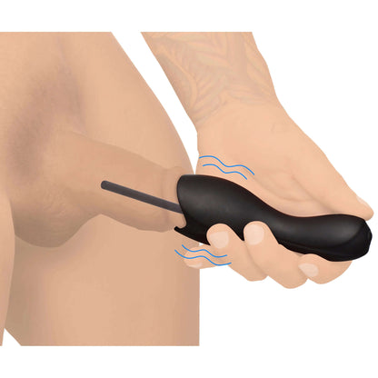 10x Vibrating Penis Head Teaser With Urethral Sounds - Black | 848518046130 | Available at EroticWarehouse.com
