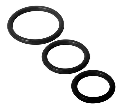 Trinity Silicone Cock Rings - Black | 811847011131 | Available at EroticWarehouse.com