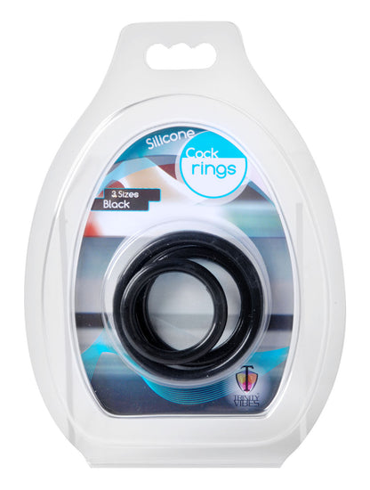 Trinity Silicone Cock Rings - Black | 811847011131 | Available at EroticWarehouse.com