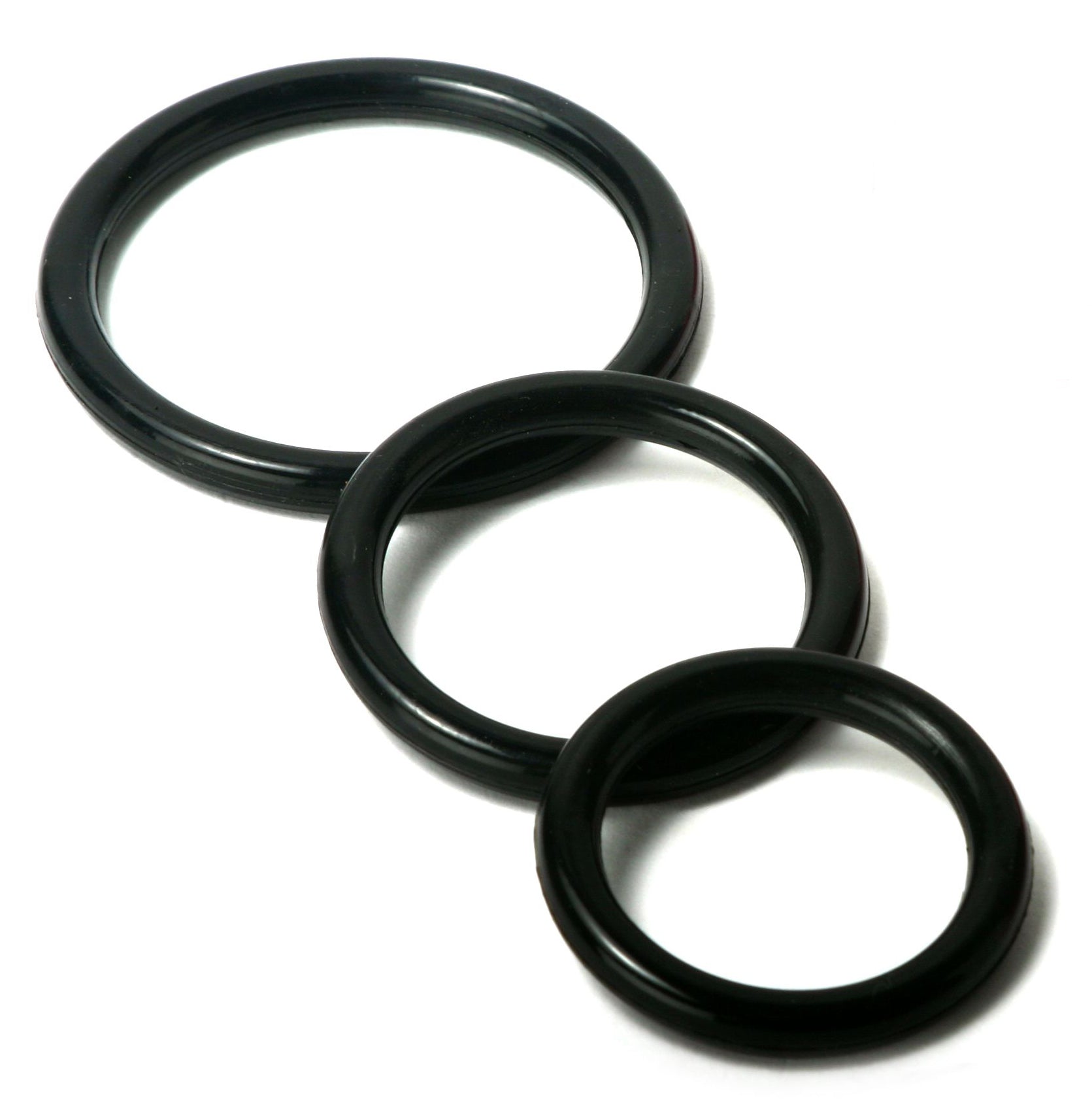 Trinity Silicone Cock Rings - Black | 811847011131 | Available at EroticWarehouse.com