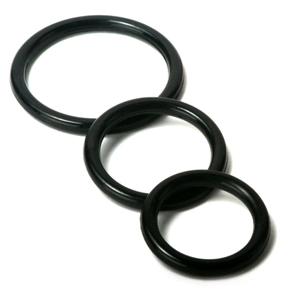 Trinity Silicone Cock Rings - Black | 811847011131 | Available at EroticWarehouse.com