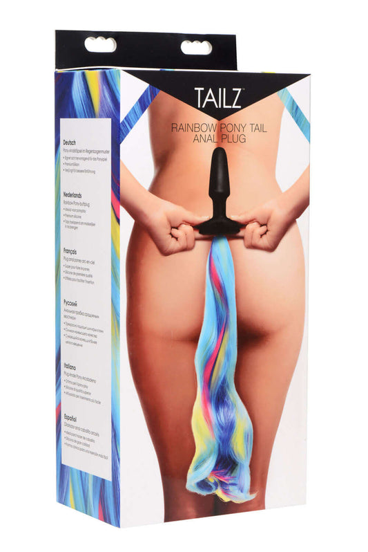 Rainbow Pony Tail Anal Plug | 848518030054 | Available at EroticWarehouse.com