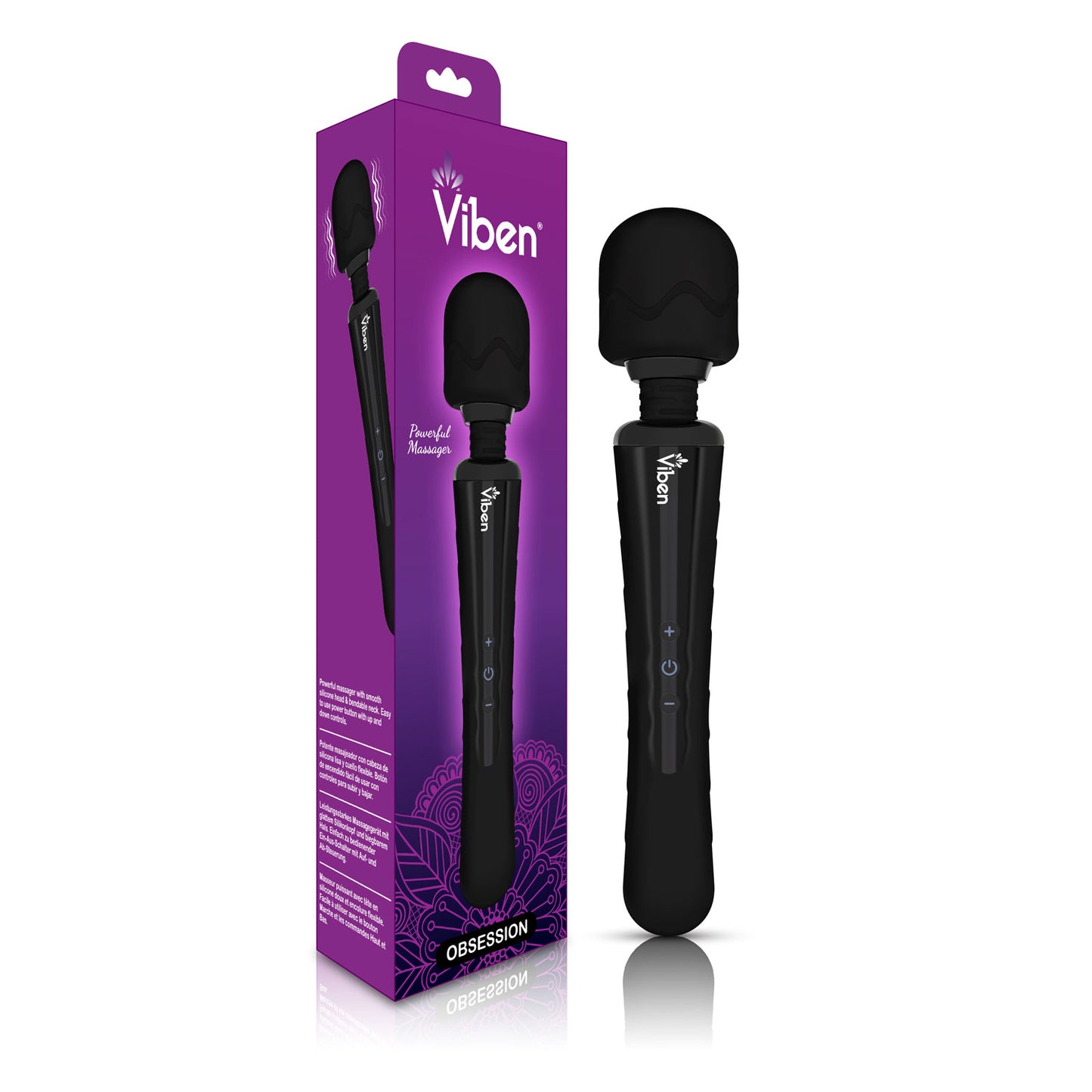 Obsession - Intense Wand Massager - Black | 850018691017 | Available at EroticWarehouse.com