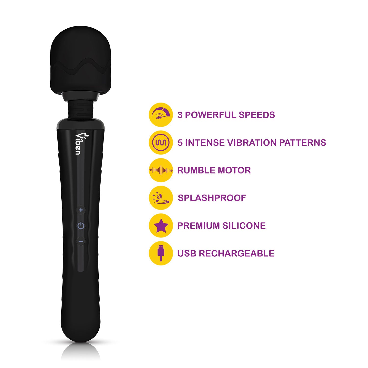 Obsession - Intense Wand Massager - Black | 850018691017 | Available at EroticWarehouse.com