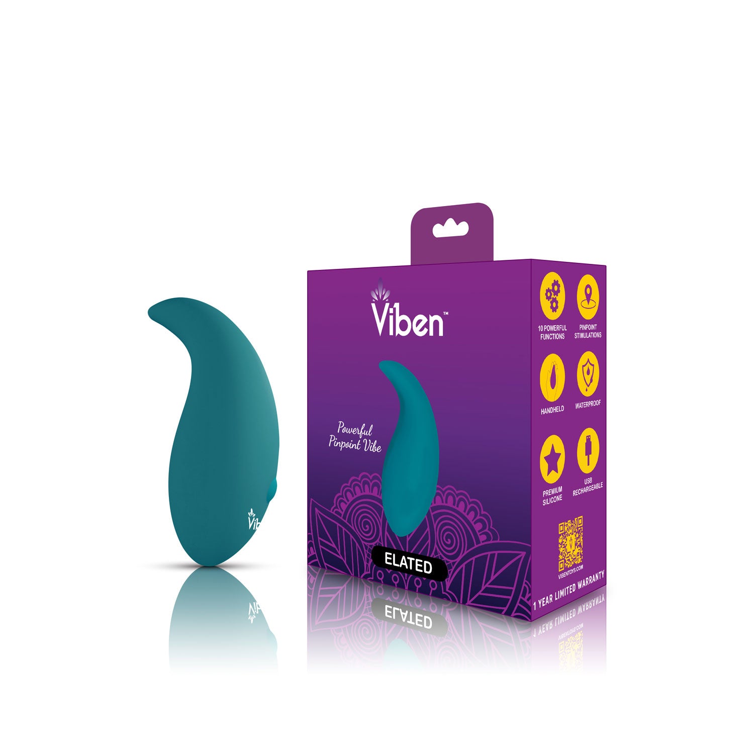 Elated - Intense Hand Held Pinpoint Vibe - Ocean | 850018691024 | Available at EroticWarehouse.com