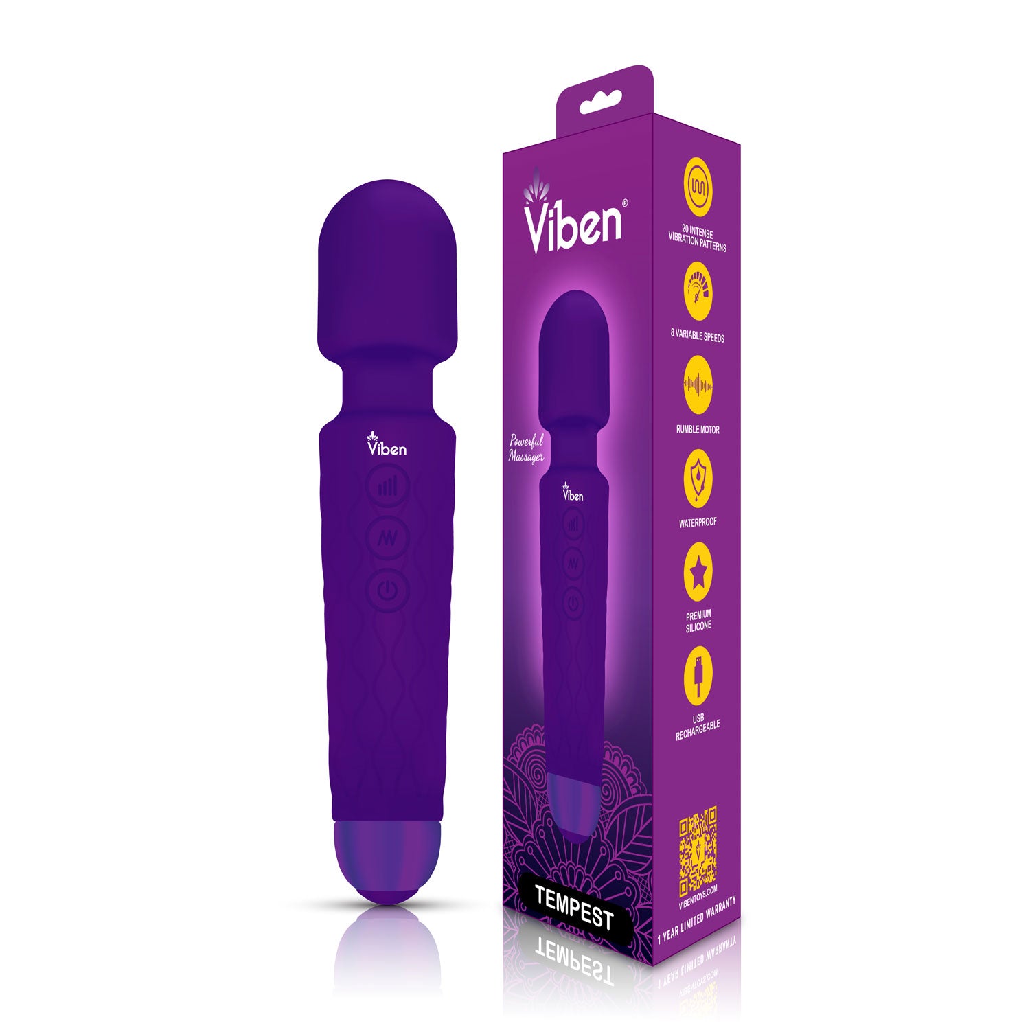 Tempest - Intense Wand Massager - Violet | 850018691048 | Available at EroticWarehouse.com