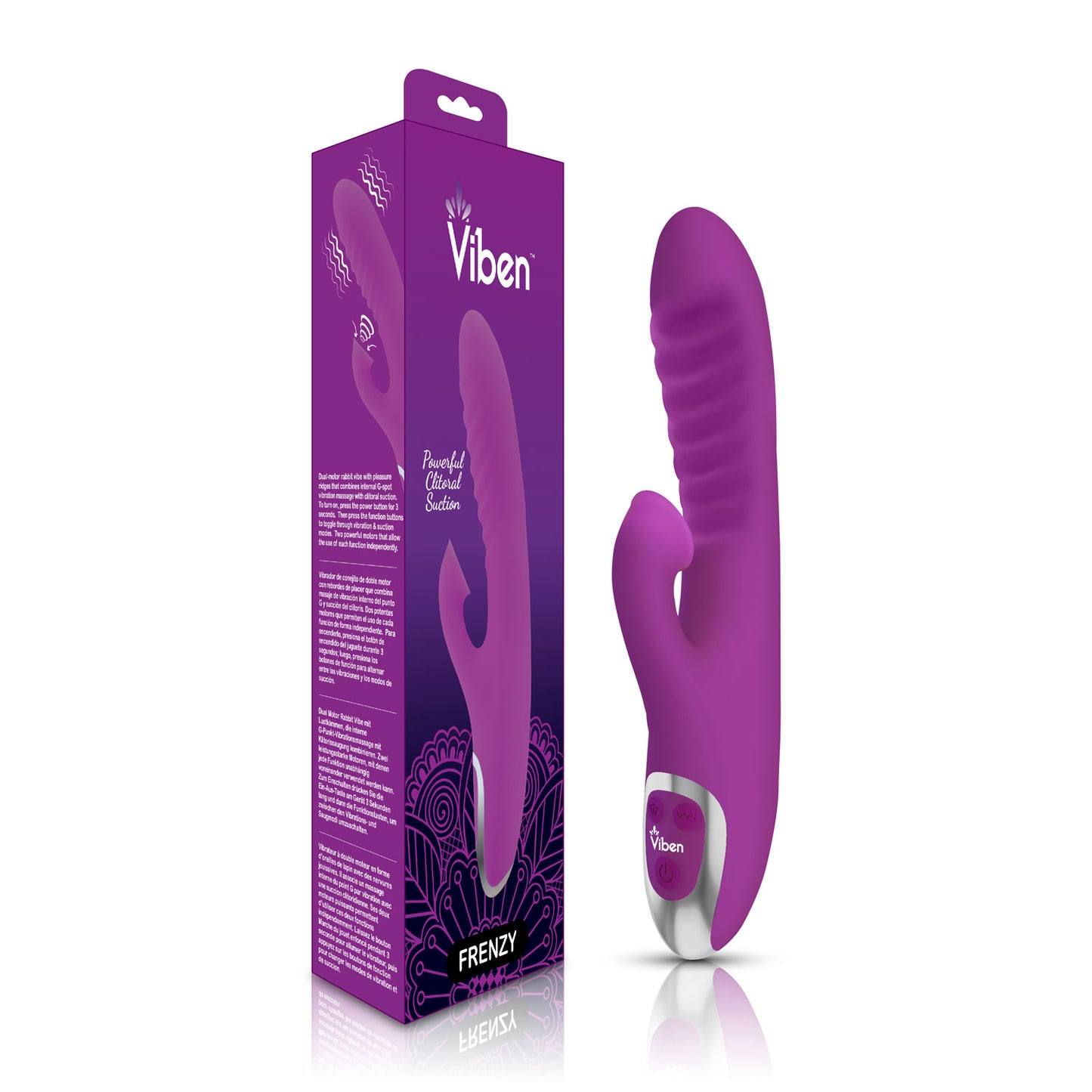 Frenzy - Rabbit Vibe With Clitoral Suction - Berry | 850018691086 | Available at EroticWarehouse.com