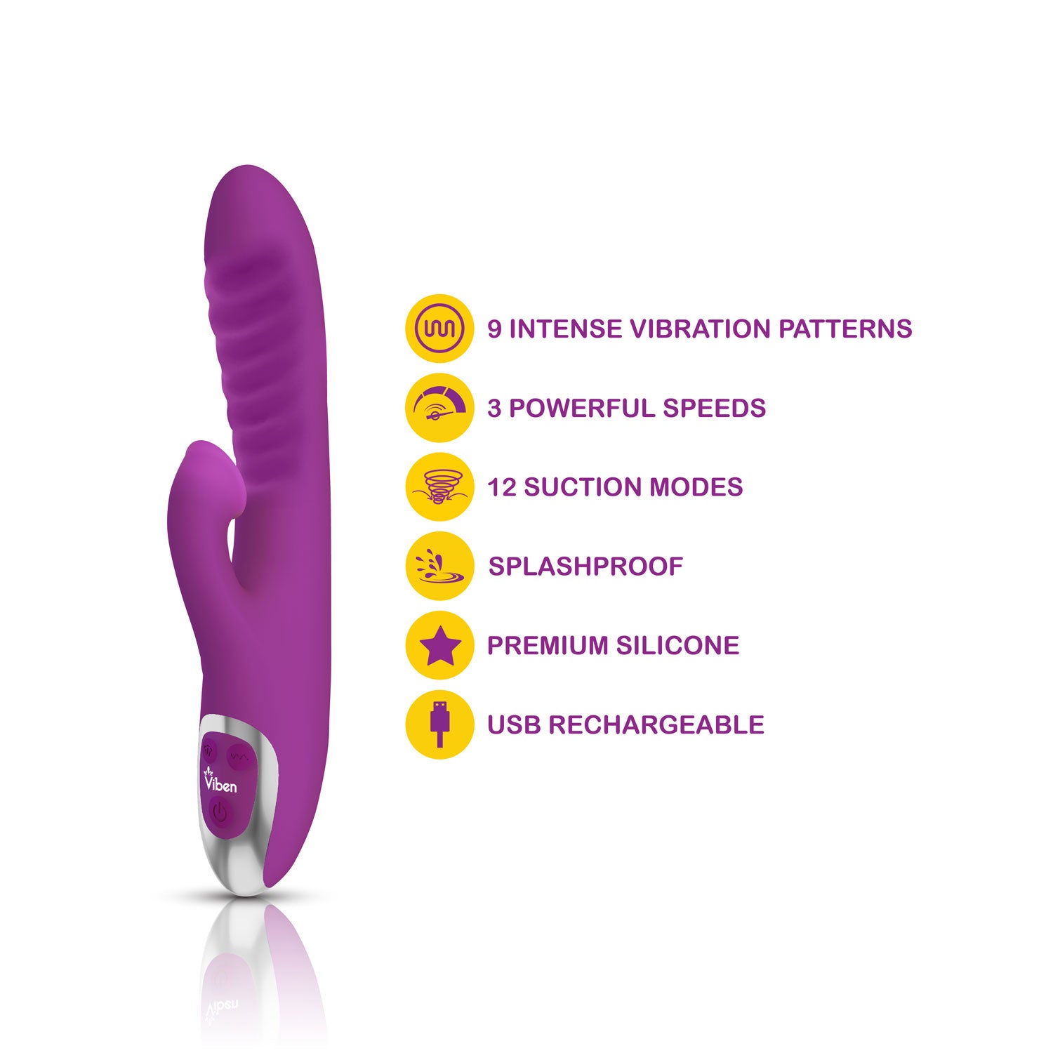 Frenzy - Rabbit Vibe With Clitoral Suction - Berry | 850018691086 | Available at EroticWarehouse.com